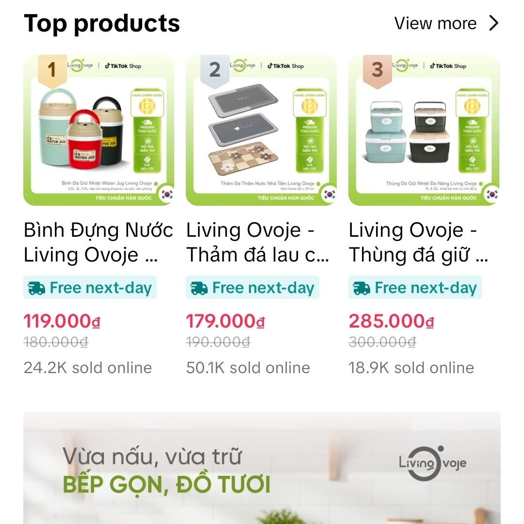 Living Ovoje TikTok Shop product page
